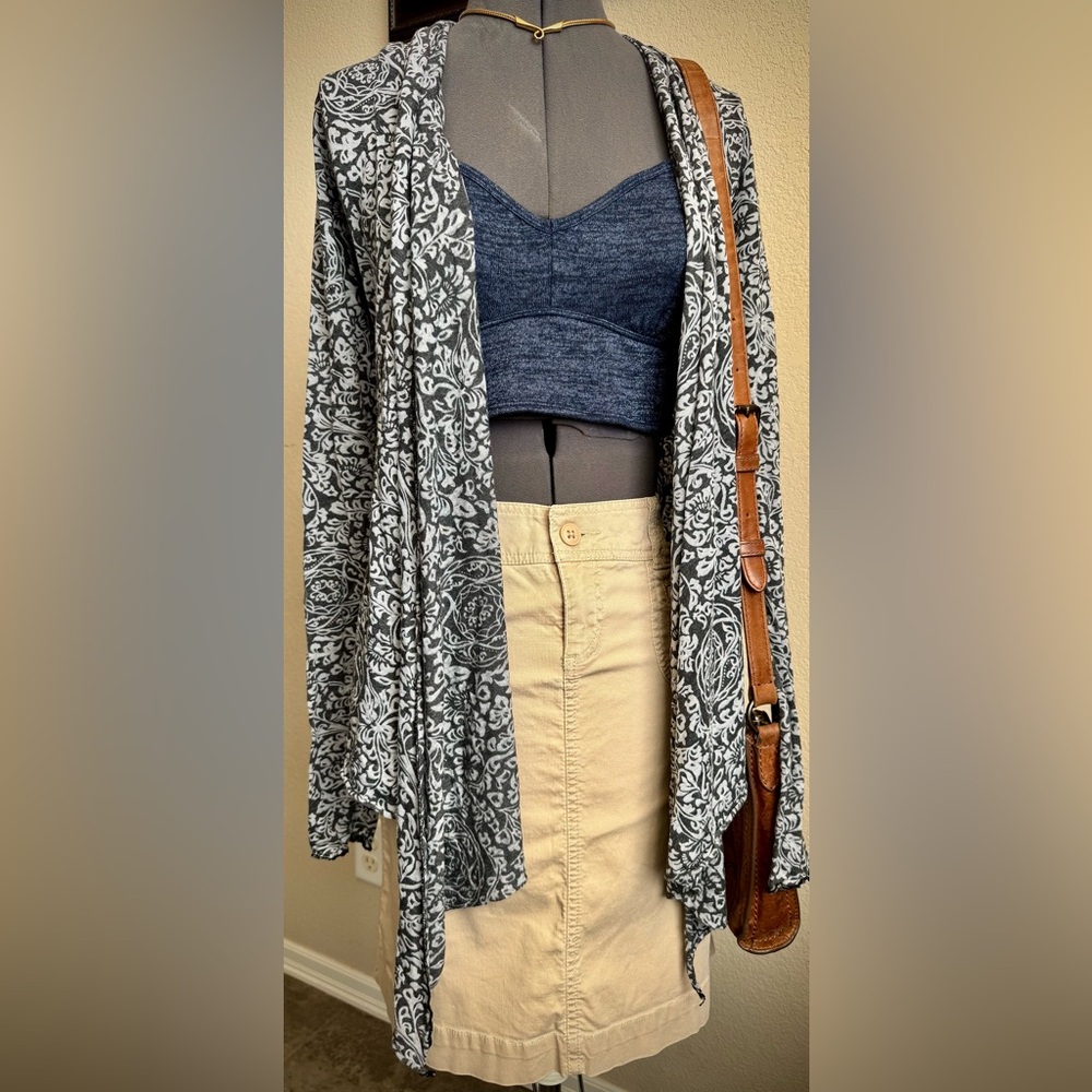 Vintage Hard Tail Forever Grey Open Front Lightweight Cardigan XS